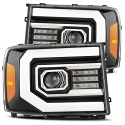 Buy Front headlights GMC Sierra 2007-2013 Pro Series Carbon-Black Alparex Axhl-Gs07-pps-LB-A