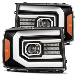 Buy Front headlights GMC Sierra 2007-2013 Pro Series Black Alparex Axhl-GS07-PTS-B-A