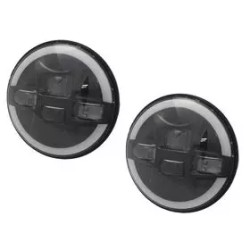 Buy Front Round Headlights 7" LED Ring Truck Lite - Jeep Wrangler JK