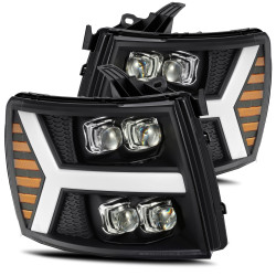 Buy Front headlights Chevrolet Silverado 2007-2013 LED NOVA Black Alpharex Axhl-Cl07-PTS-PL-B-A