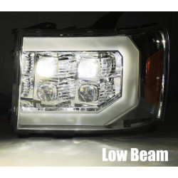 Buy Front headlights GMC Sierra 2007-2013 LED NOVA Series Chrome Alpharex Axhl-GS07-PTS-LED-C-A