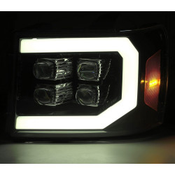 Buy Front GMC Sierra 2007-2013 LED NOVA Black Alpharex Axhl-GS07-PTS-PL-B-A