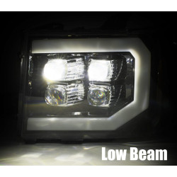 Buy Front GMC Sierra 2007-2013 LED NOVA Black Alpharex Axhl-GS07-PTS-PL-B-A