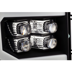 Buy Front GMC Sierra 2007-2013 LED NOVA Black Alpharex Axhl-GS07-PTS-PL-B-A