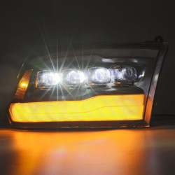 Buy Front headlights Dodge Ram 1500 Classic 2009-2023 LED NOVA ALPHA-BLACK AXHL-DR09-POLB-FLB-A-G2 Series Series Alpha-Black Axhl-Black Axhl