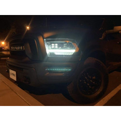 Buy Front headlights Dodge RAM 1500 Classic 2009-2023 Pro Series Color Alpha-Black Alpharex AHL-DR09-P-G4-SA-LB
