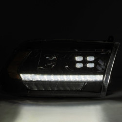 Buy Front headlights Dodge Ram 1500 Classic 2009-2023 LED LUXX Series Color Alpha-Black Alpharex AHL-DR09-PL-G4-SA-LB