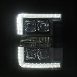 Buy Front headlights Ford Super Duty 2011-2016 LED NOVA Series Color ALPHA-BLACK ALPHAREX AHL-FD11-N-FB