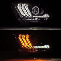 Купити Передні фари Ford Mustang 2010-2014 LED LUXX серія чорні AlphaRex AHL-FM10-PL-SA-B