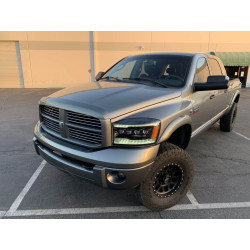 Купить Передние фары Dodge Ram 1500 Classic 2006-2008 LED NOVA серия цвет Alpha-Black AlphaRex AHL-DR06-N-LB