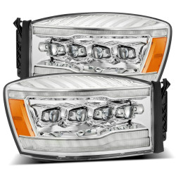 Купить Передние фары Dodge Ram 1500 Classic 2006-2008 LED NOVA серия хром AlphaRex AHL-DR06-N-C