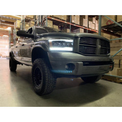 Купить Передние фары Dodge Ram 1500 Classic 2006-2008 LED NOVA серия хром AlphaRex AHL-DR06-N-C