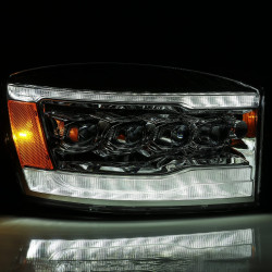 Купить Передние фары Dodge Ram 1500 Classic 2006-2008 LED NOVA серия хром AlphaRex AHL-DR06-N-C