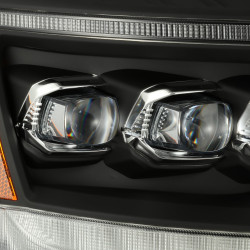 Купить Передние фары Dodge Ram 1500 Classic 2006-2008 LED NOVA серия черные AlphaRex AHL-DR06-N-B