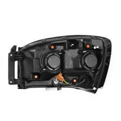 Купить Передние фары Dodge Ram 1500 Classic 2006-2008 LED NOVA серия черные AlphaRex AHL-DR06-N-B