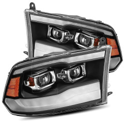 Купить Передние фары Dodge Ram 1500 Classic 2009-2023 LED LUXX серия черные AlphaRex AHL-DR09-PL-G3-SA-B