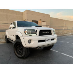 Купить Передние фары LED Toyota Tacoma 2005-2011 LED LUXX серия черные AlphaRex AHL-TT05-L-SA-B