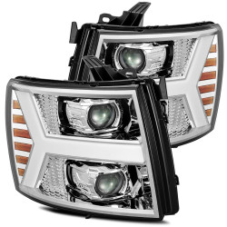 Купить Передние фары LED Chevrolet Silverado 2007-2013 LED LUXX серия хром AlphaRex AHL-CL07-PL-SA-C