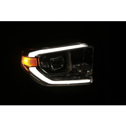 Купить Передние фары LED Toyota Tundra 2014-2021 LED LUXX серия черные AlphaRex AHL-TUN14-PL-SA-B