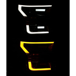 Купить Передние фары LED Ford F150 2015-2017 LED LUXX серия углево-черные AlphaRex AHL-FF15-PL-SA-LB