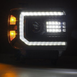 Купить Передние фары LED GMC Sierra 2014-2018 LED LUXX серия цвет Alpha-Black AlphaRex AHL-GS14-PL-SA-FLB