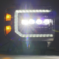 Купить Передние фары GMC Sierra 2014-2018 LED NOVA серия цвет Alpha-Black AlphaRex AHL-GS14-N-FLB