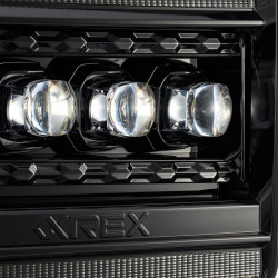 Купить Передние фары GMC Sierra 2014-2018 LED NOVA серия цвет Alpha-Black AlphaRex AHL-GS14-N-FLB