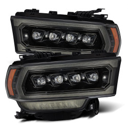 Buy Front headlights Dodge RAM 2500 2019-2023 LED NOVA Series Color Alpha-Black Alpharex AHL-DR219-N-FLB