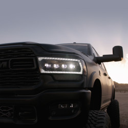 Buy Front headlights Dodge RAM 2500 2019-2023 LED NOVA Series Color Alpha-Black Alpharex AHL-DR219-N-FLB