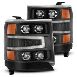 Buy Front headlights Chevrolet Silverado 1500 2016-2018 LED NOVA Black Alpharex Ahl-Cl16-N-B