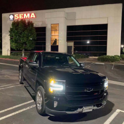 Buy Front headlights Chevrolet Silverado 1500 2016-2018 LED LUXX Series Color ALPHA-BLACK ALPHAREX AHL-CL16-PL-SA-FLB