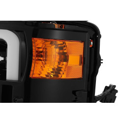 Buy Front headlights Chevrolet Silverado 3500hd 2015-2019 Pro Series Carbohydrate-Black / Black Grill Insert Alpharex AHL-CL215-P-SA-LB ..