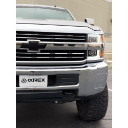 Buy Front headlights Chevrolet Silverado 3500hd 2015-2019 Pro Series Carbohydrate-Black / Black Grill Insert Alpharex AHL-CL215-P-SA-LB ..