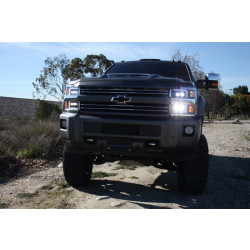 Buy Front headlights Chevrolet Silverado 2500Hd 2015-2019 LED NOVA Series Carbohydrate-Black / Black Grill Insert Alpharex AHL-CL215-N-SA-LB.