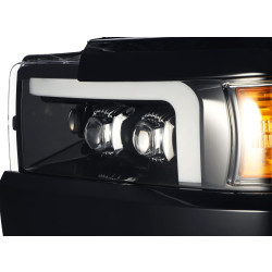 Buy Front headlights Chevrolet Silverado 2500Hd 2015-2019 LED NOVA Series Carbohydrate-Black / Black Grill Insert Alpharex AHL-CL215-N-SA-LB.