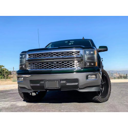 Купить Передние фары Chevrolet Silverado 1500 2014-2015 LED NOVA серия цвет Alpha-Black AlphaRex AHL-CL14-N-FLB