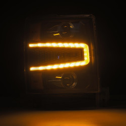 Купить Передние фары Chevrolet Silverado 1500 2014-2015 LED LUXX серия черные AlphaRex AHL-CL14-PL-SA-B