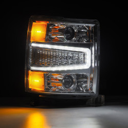 Купить Передние фары Chevrolet Silverado 1500 2014-2015 LED LUXX серия хром AlphaRex AHL-CL14-PL-SA-C