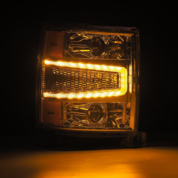 Купить Передние фары Chevrolet Silverado 1500 2014-2015 LED LUXX серия хром AlphaRex AHL-CL14-PL-SA-C