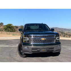 Купить Передние фары Chevrolet Silverado 1500 2014-2015 LED LUXX серия цвет Alpha-Black AlphaRex AHL-CL14-PL-SA-FLB