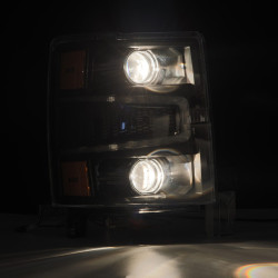 Купить Передние фары Chevrolet Silverado 1500 2014-2015 PRO серия черные AlphaRex AHL-CL14-P-S-B