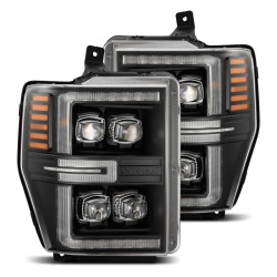 Купить Передние фары Ford Super Duty 2008-2010 LED NOVA серия черные AlphaRex AHL-FD08-G2-N-B