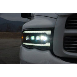 Купити Передні фари Dodge Ram 1500 Classic 2002-2005 LED NOVA серія чорні AlphaRex AHL-DR02-N-B