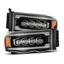 Купити Передні фари Dodge Ram 1500 Classic 2002-2005 LED NOVA серія чорні AlphaRex AHL-DR02-N-B