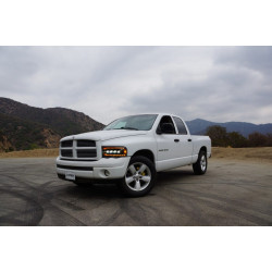 Купити Передні фари Dodge Ram 1500 Classic 2002-2005 LED NOVA серія чорні AlphaRex AHL-DR02-N-B