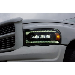 Купити Передні фари Dodge Ram 1500 Classic 2002-2005 LED NOVA серія хром AlphaRex AHL-DR02-N-C
