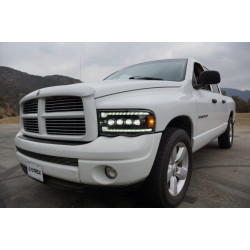 Купити Передні фари Dodge Ram 1500 Classic 2002-2005 LED NOVA серія хром AlphaRex AHL-DR02-N-C
