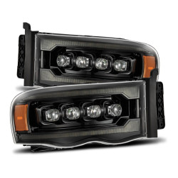 Купити Передні фари Dodge Ram 1500 Classic 2002-2005 LED NOVA серія колір Alpha-Black AlphaRex AHL-DR02-N-FLB