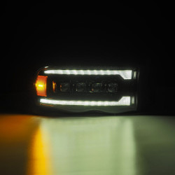 Купити Передні фари Dodge Ram 1500 Classic 2002-2005 LED NOVA серія колір Alpha-Black AlphaRex AHL-DR02-N-FLB