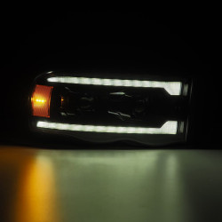 Купить Передние фары Dodge Ram 1500 Classic 2002-2005 LED LUXX серия цвет Alpha-Black AlphaRex AHL-DR02-PL-SA-FLB